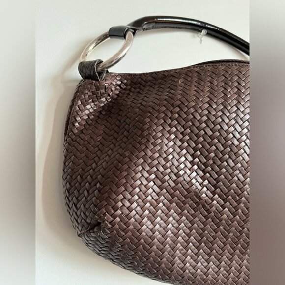 Sequoia Vegan Leather intrecciato Woven Handbag - Picture 2 of 7